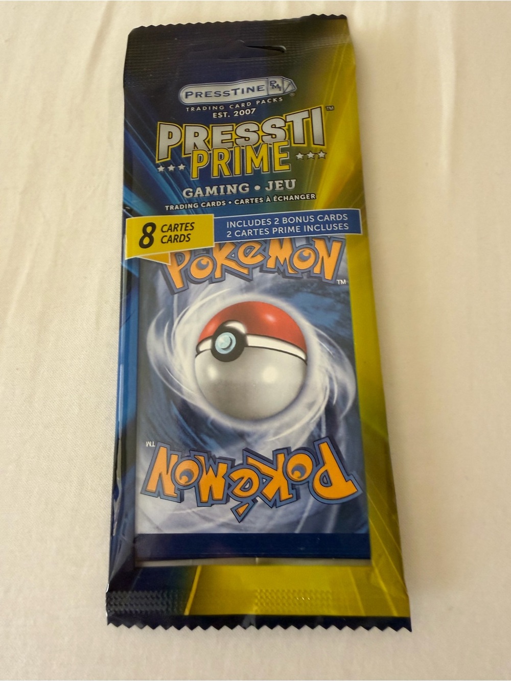 Presstine Pressti Prime Pokémon Booster Pack - Blue & Yellow